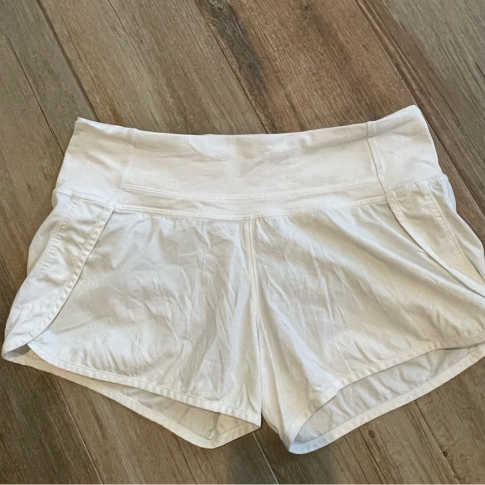 Lululemon white speed up shorts